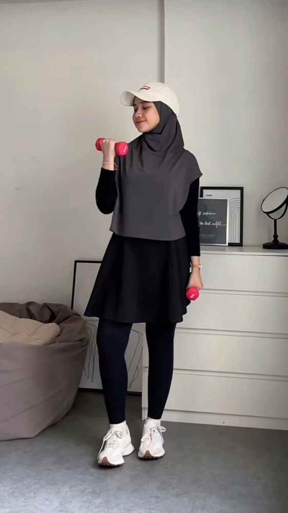 manset long sport hijab dan legging